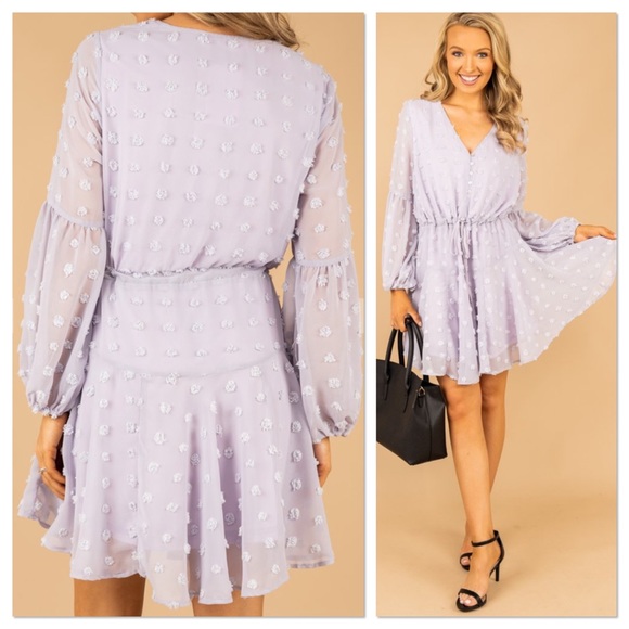 Lilac Swiss Dot Dress - Picture 3 of 3